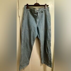 Madewell Blue & White Pinstriped Straight Jeans